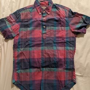 J Crew SM Summer Plaid Short Sleeve Poplin